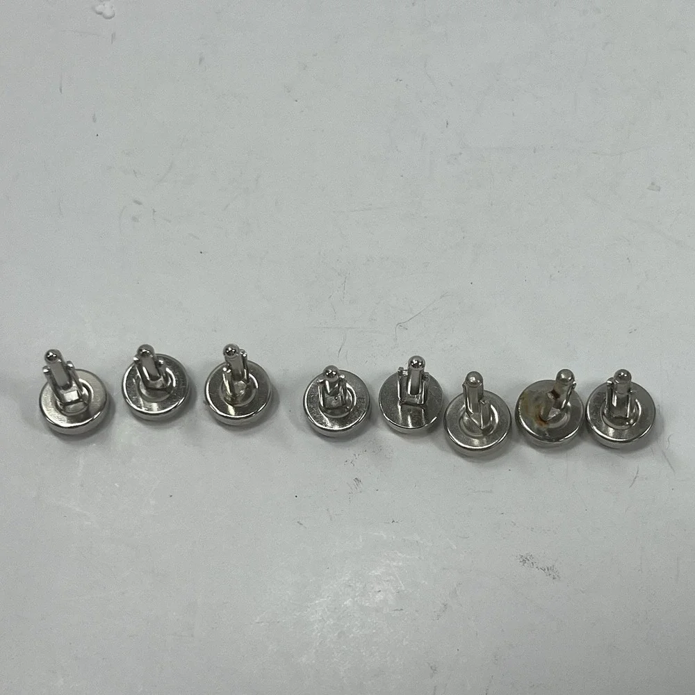 Lot 8 cufflinks Cloth Button Style White, Black, Blue, Yellow Bullet Bk Toggle